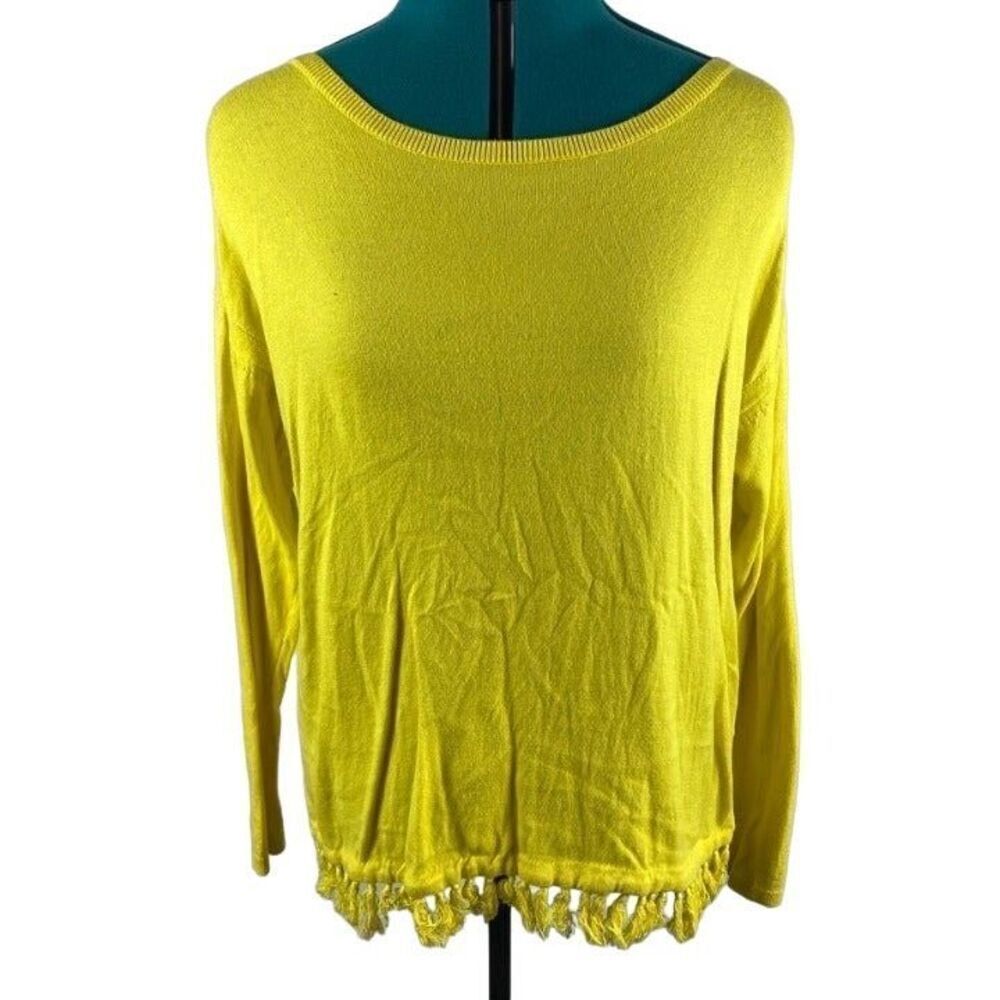 Bright Yellow Tassel Talbots Sweater- Size L